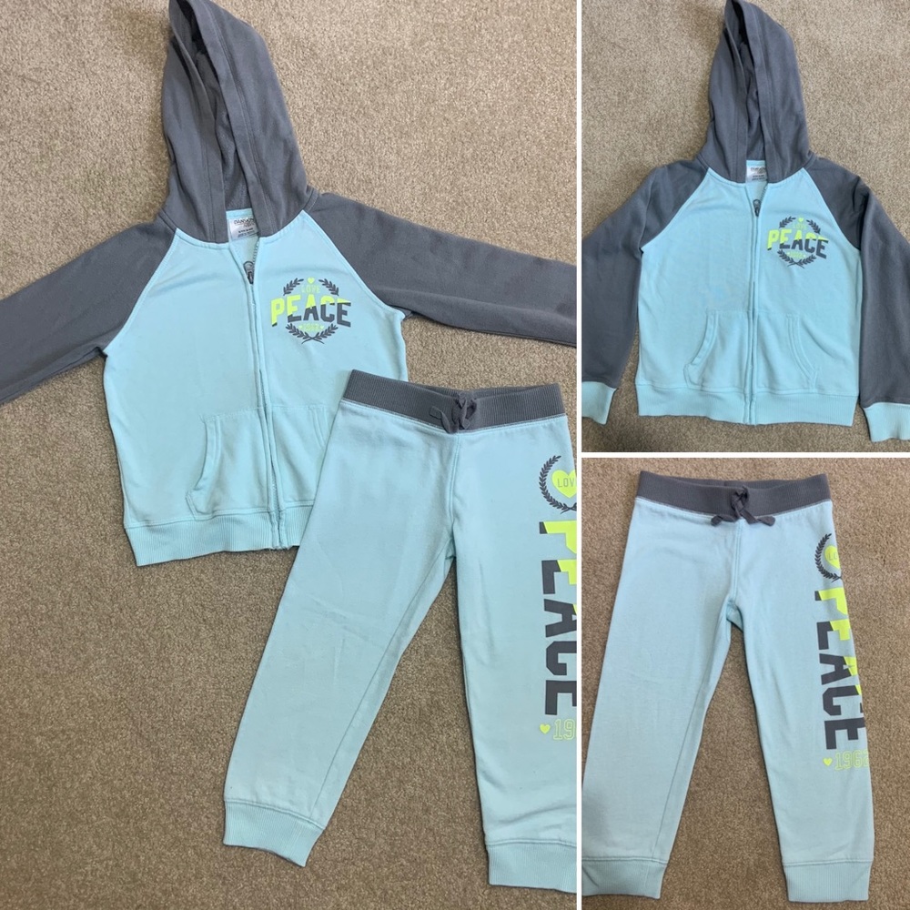 Girls Zip Hoodie with Jogger Set